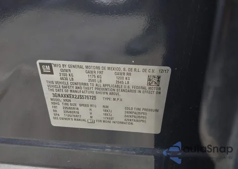 2018 Chevrolet Equinox Lt from USA, damaged, VIN 3GNAXKEX2JS576725